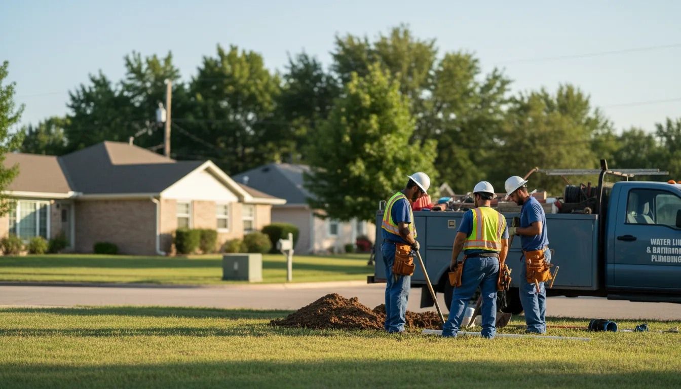 Residential water line and bathroom plumbing service in Yucca, AZ